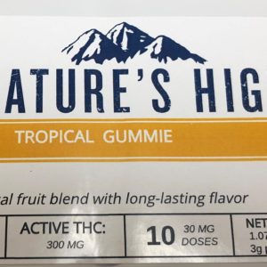 Nature's High 300mg Tropical Fruit Sativa Gummies