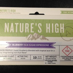 Nature's High Blueberry Acai CBD Hybrid Sugar Expressions 300mg 3:1