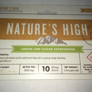 Nature's High Lemon Lime Sativa Sugar Expressions 300mg