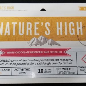 Nature's High White Chocolate, Raspberries and Pistachios 100mg