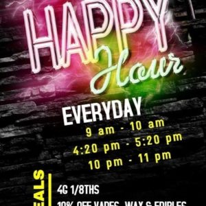 NEW HAPPY HOUR TIMES!!!!!!
