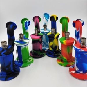 NM0012 Silicone Rig 6" w/ nail, dab tool & container