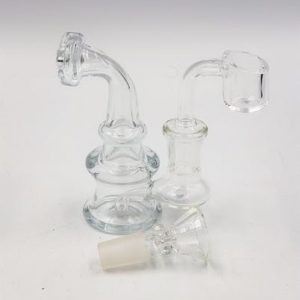 NM0029 Stocky Glass Rig w/ Flower Bowl & Banger