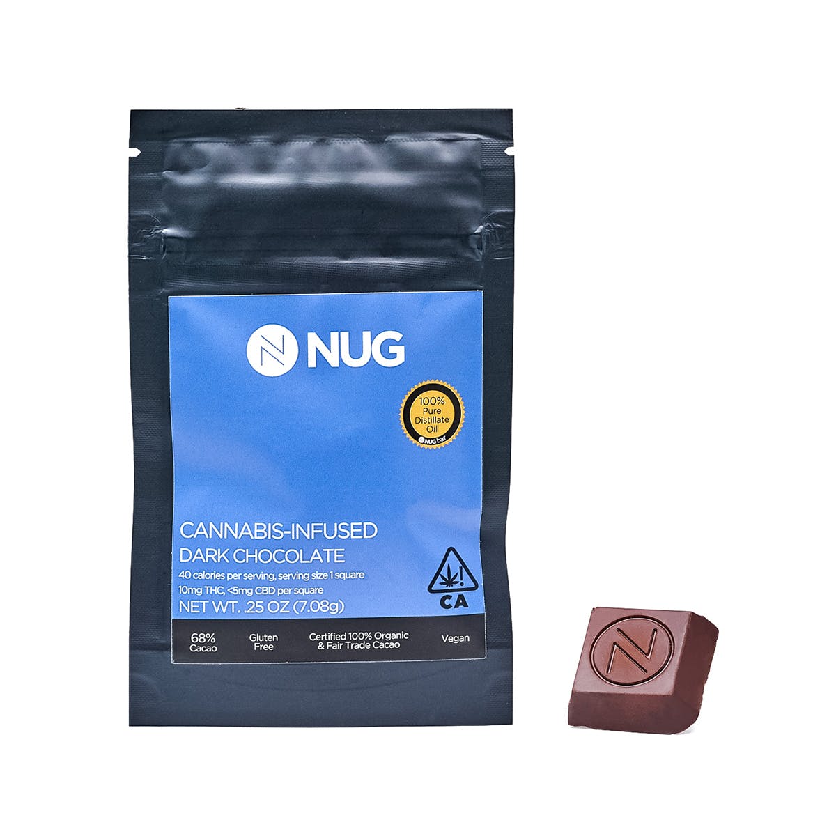NUG Chocolate Bar - Dark Chocolate 10mg