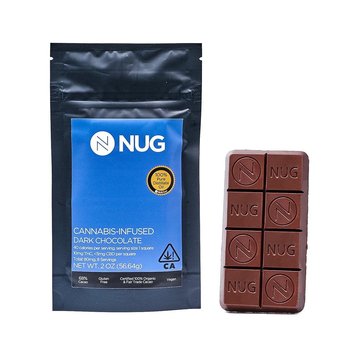 NUG Chocolate Bar - Dark Chocolate 80mg
