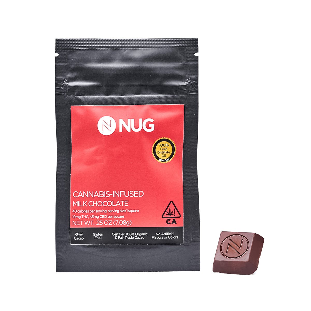 NUG Chocolate Bar - Milk Chocolate 10mg