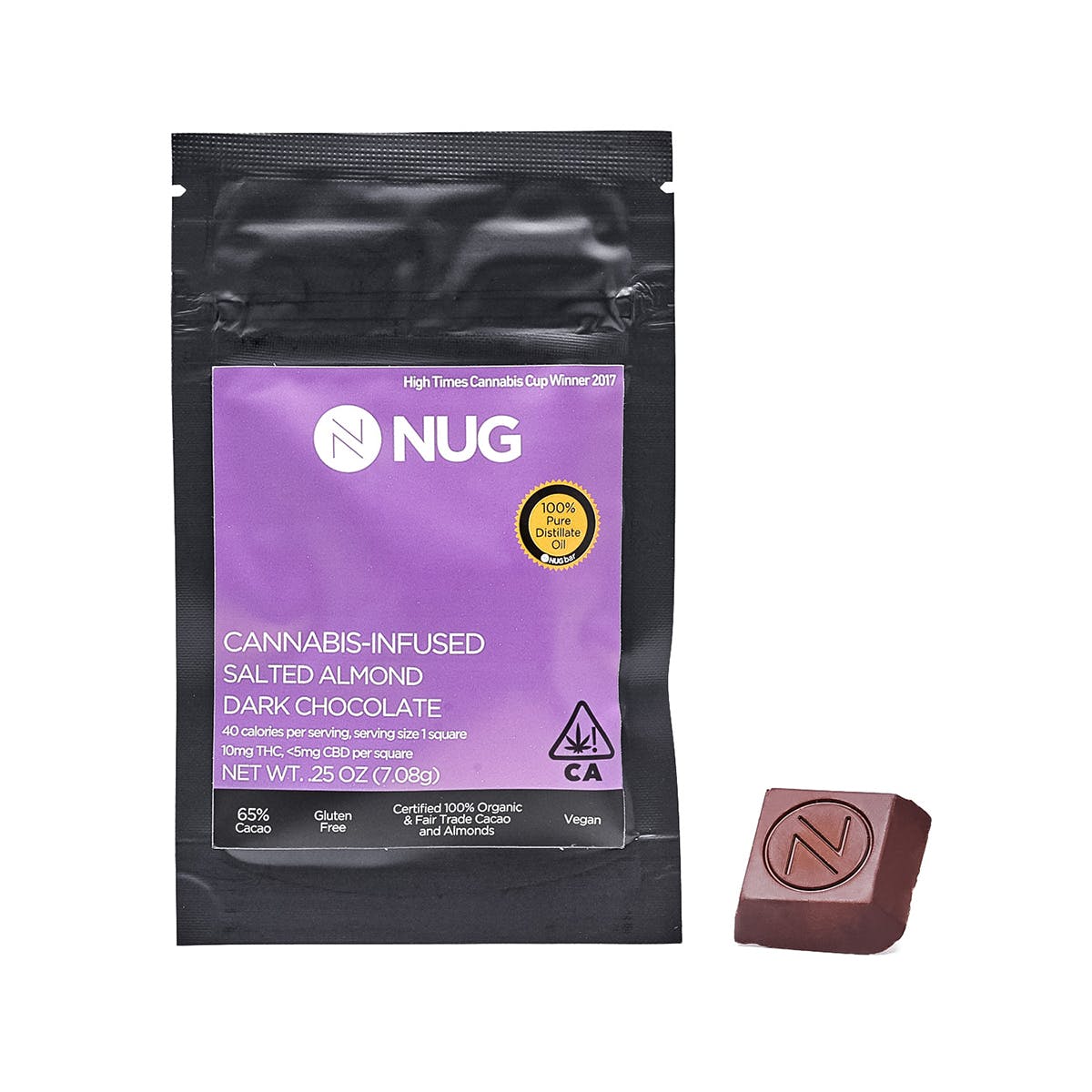 NUG Chocolate Bar - Salted Almond Dark 10mg