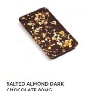 Nug Salted Almond Dark Choc Bar 80mg