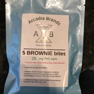 (OUT OF STOCK) - Arcadia Brownie Bites 5 Piece 25mg Each