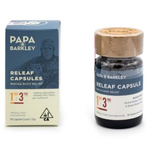 Papa & Barkley - Releaf Capsules - 1:3 CBD:THC - 30 Count