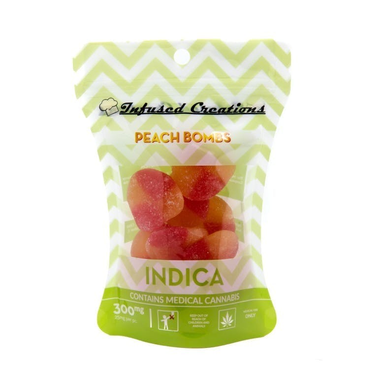 Peach Bombs Indica, 300mg (2 for 35)