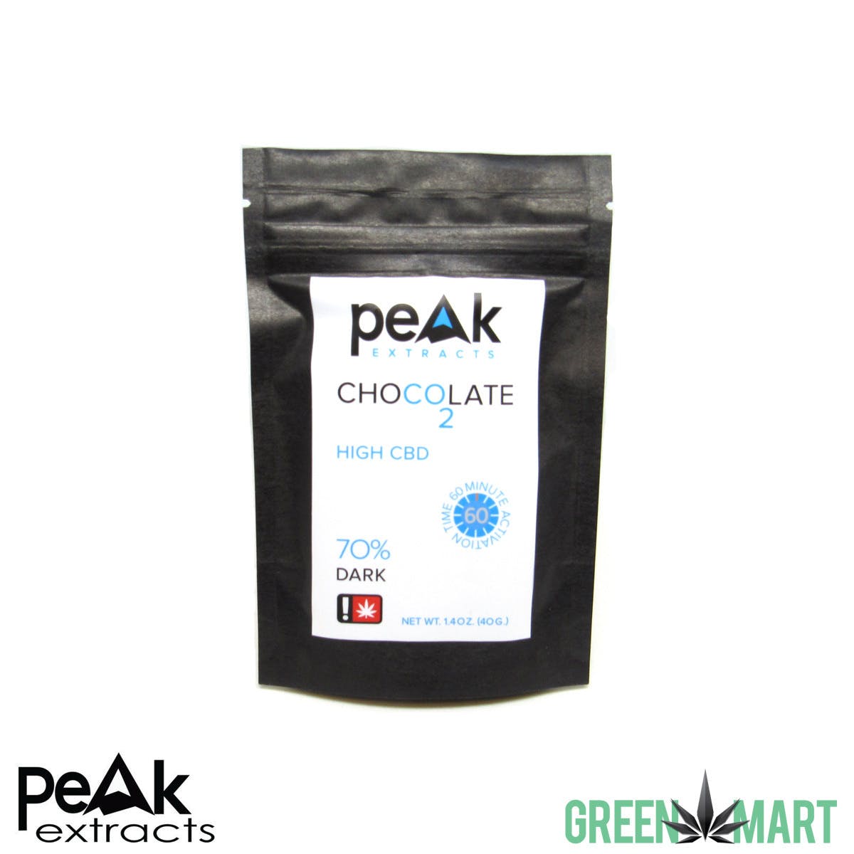 Peak Extracts High CBD Dark Chocolate - Critical Cure 2:1