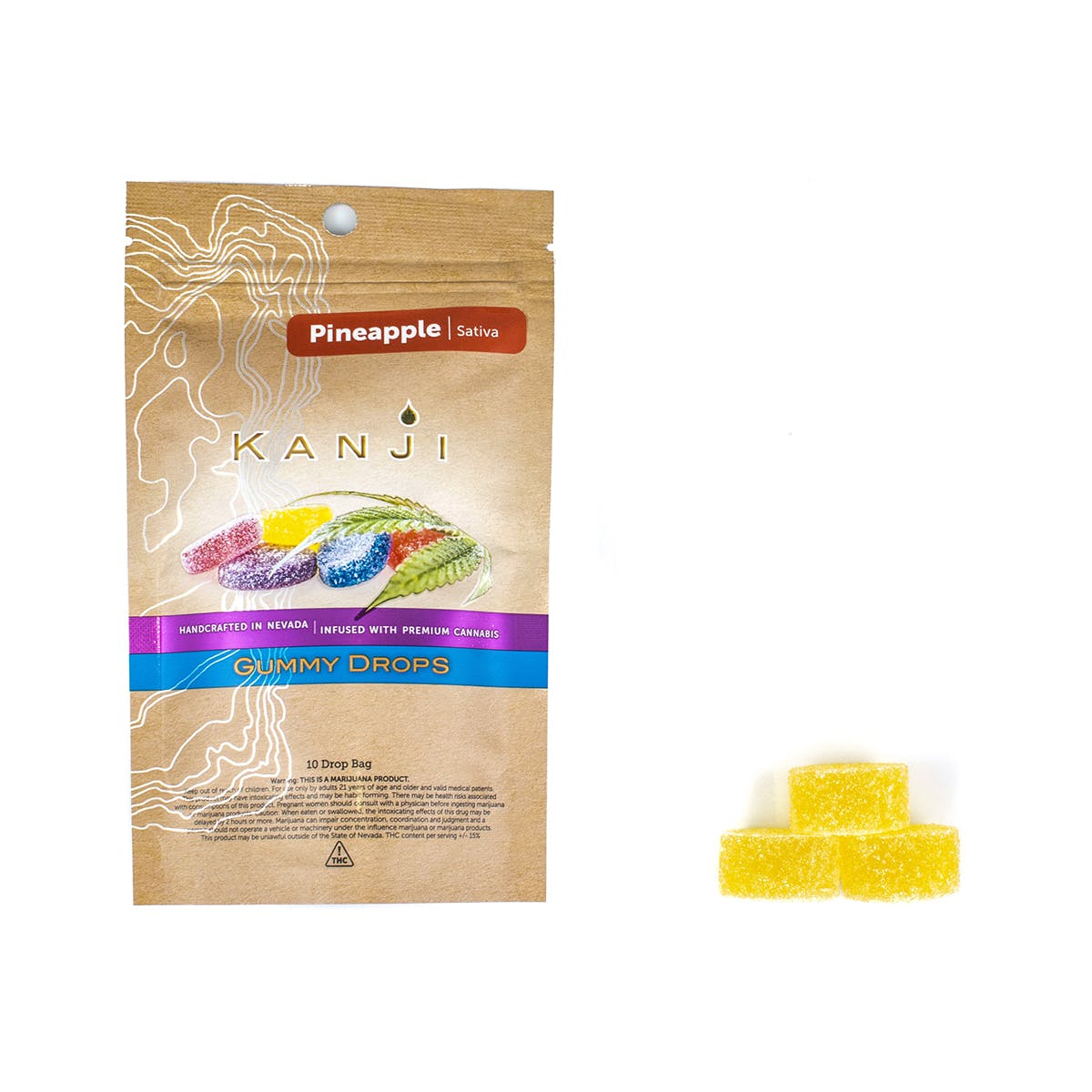 Pineapple Gummy Drops - Sativa 100mg