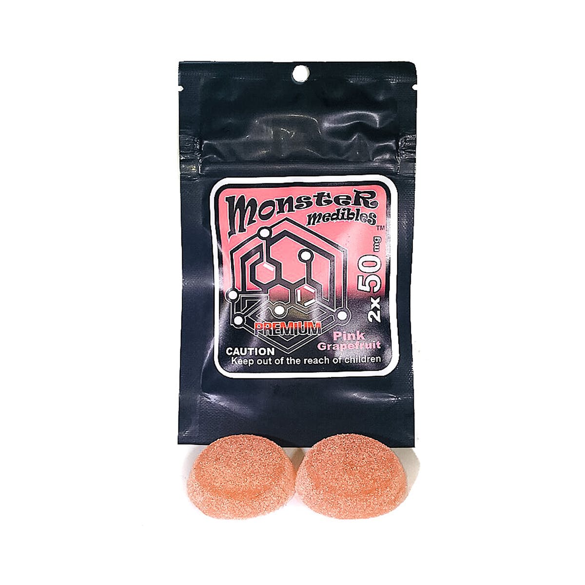 edible-monster-medibles-pink-grapefruit-gummy-2x-50mg
