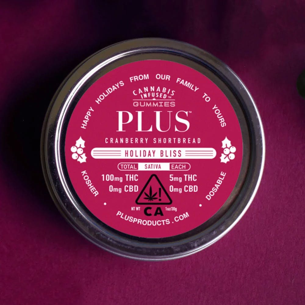 PLUS Gummies - HOLIDAY BLISS Cranberry Shortbread 100mg