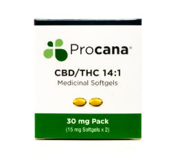 Procana Softgels 2pk CBD/THC 14:1