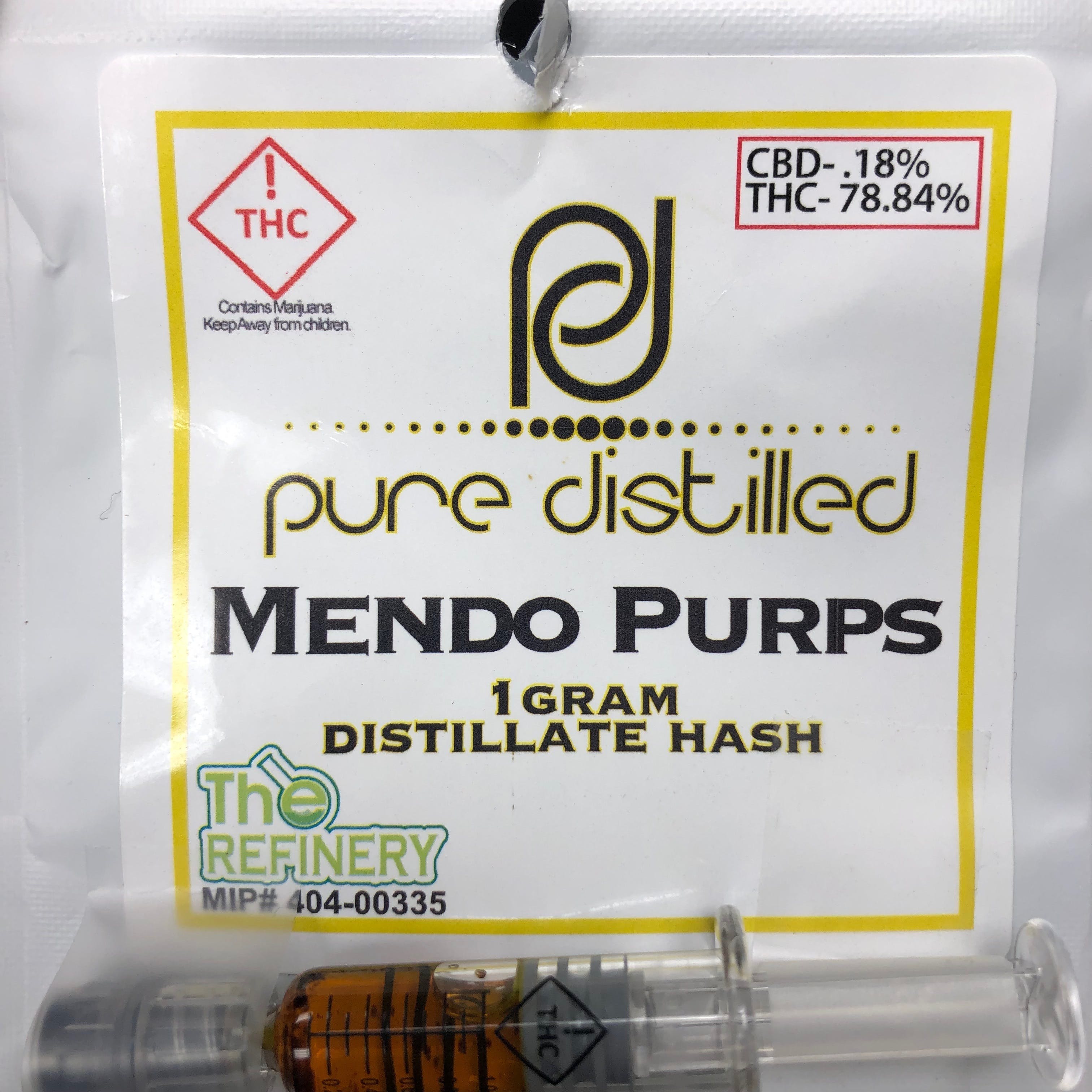Pure Distilled 1000MG Mendo Purps Syringe
