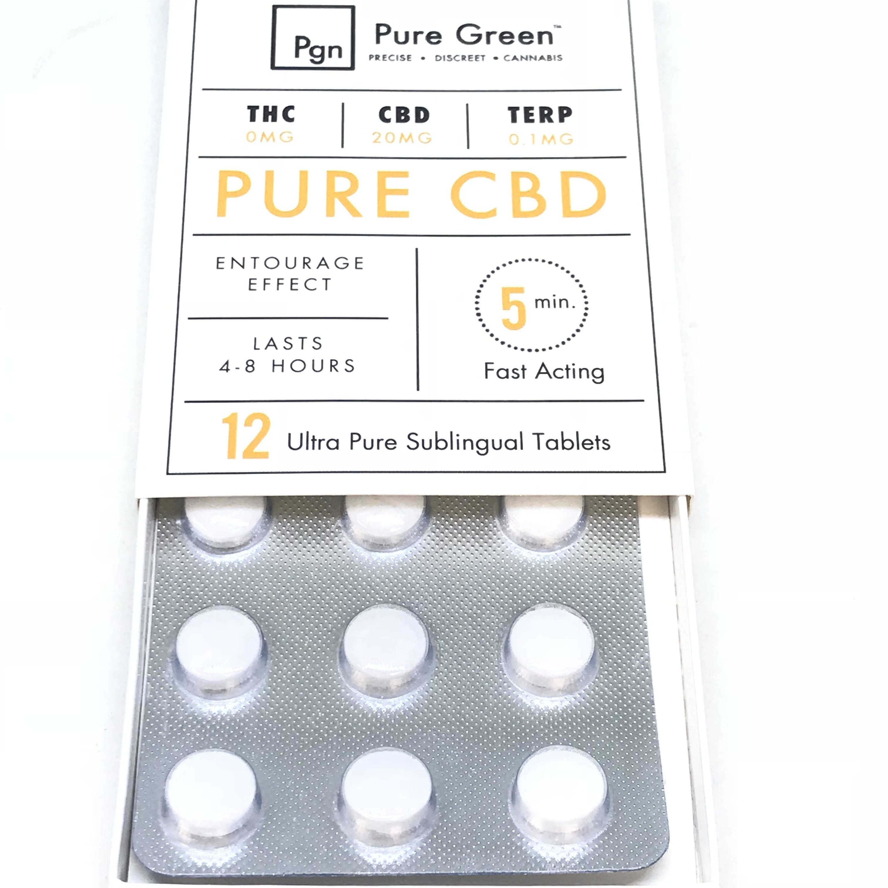 Pure Green (Pure CBD) 12 Sublingual Tablet