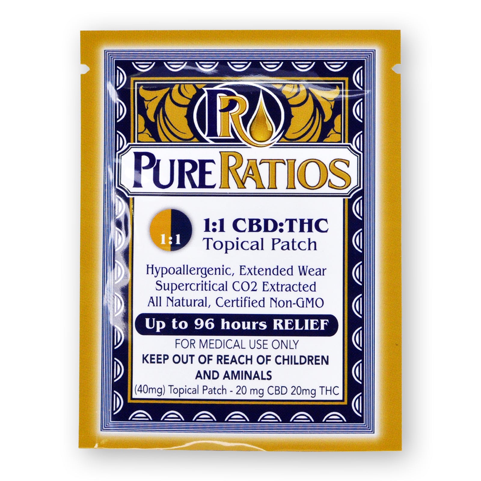 Pure Ratios - 1:1 THC:CBD - Transdermal Patch