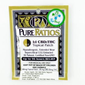 Pure Ratios Patch 1:1 THC/CBD 40mg/40mg