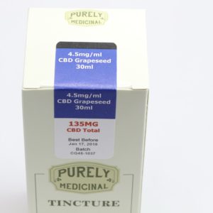 Purely Medicinal 135mg CBD Grape Seed Oil Tincture