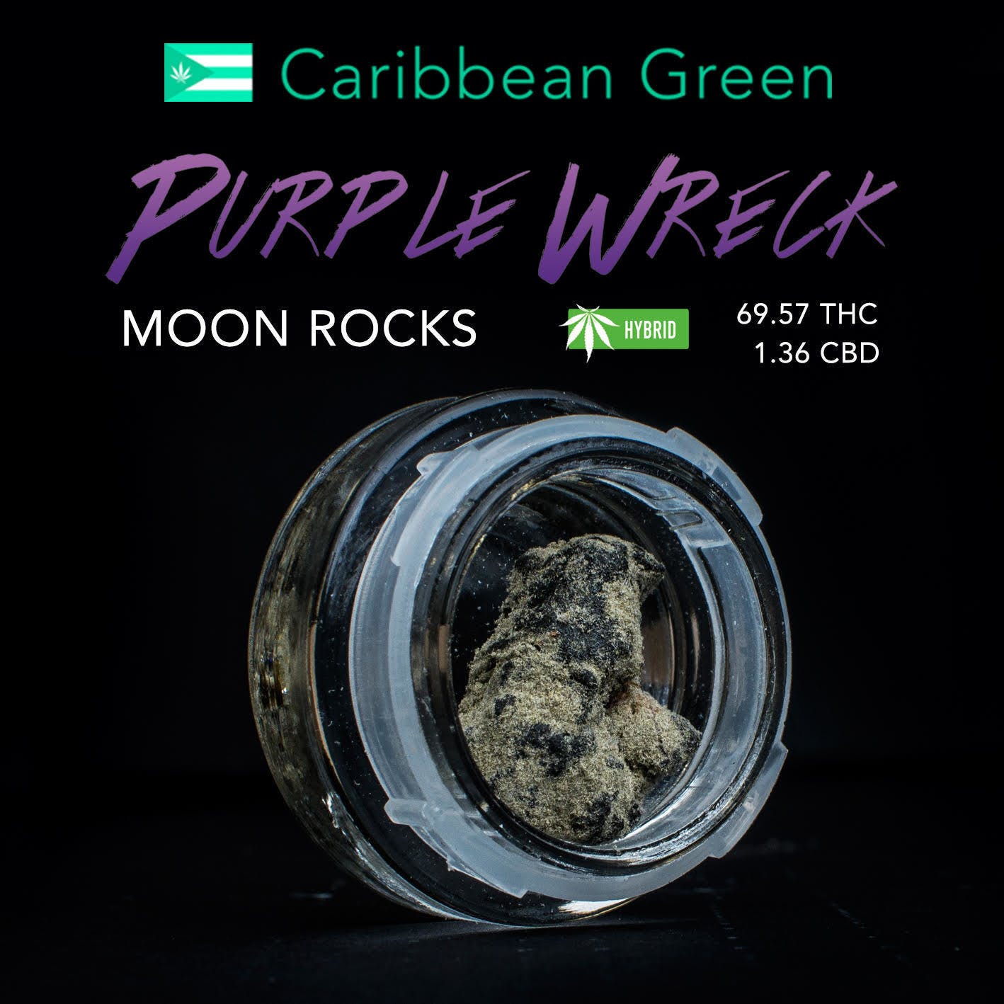 Purple Wreck Moon Rocks - 69.57% THC, 1.36% CBD