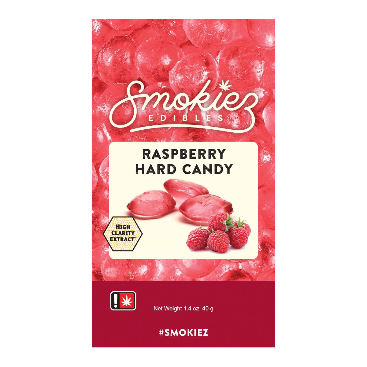 Raspberry Hard Candy, 50 mg