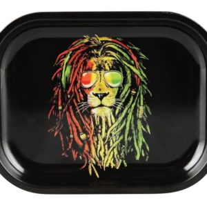 Rasta Lion w/ Sunglasses Rolling Tray - 7" x 5.5"