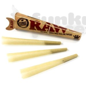 RAW CONES - KING SIZE - 3 CONES W/ PLASTIC SMELL-PROOF CONTAINER