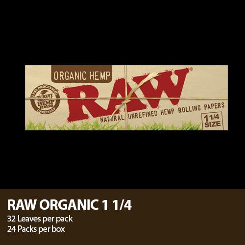 RAW Organic Rolling Papers 1 1/4"