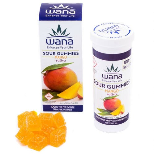 REC EDIBLE - Wana Mango Sativa Sour Gummies 100mg