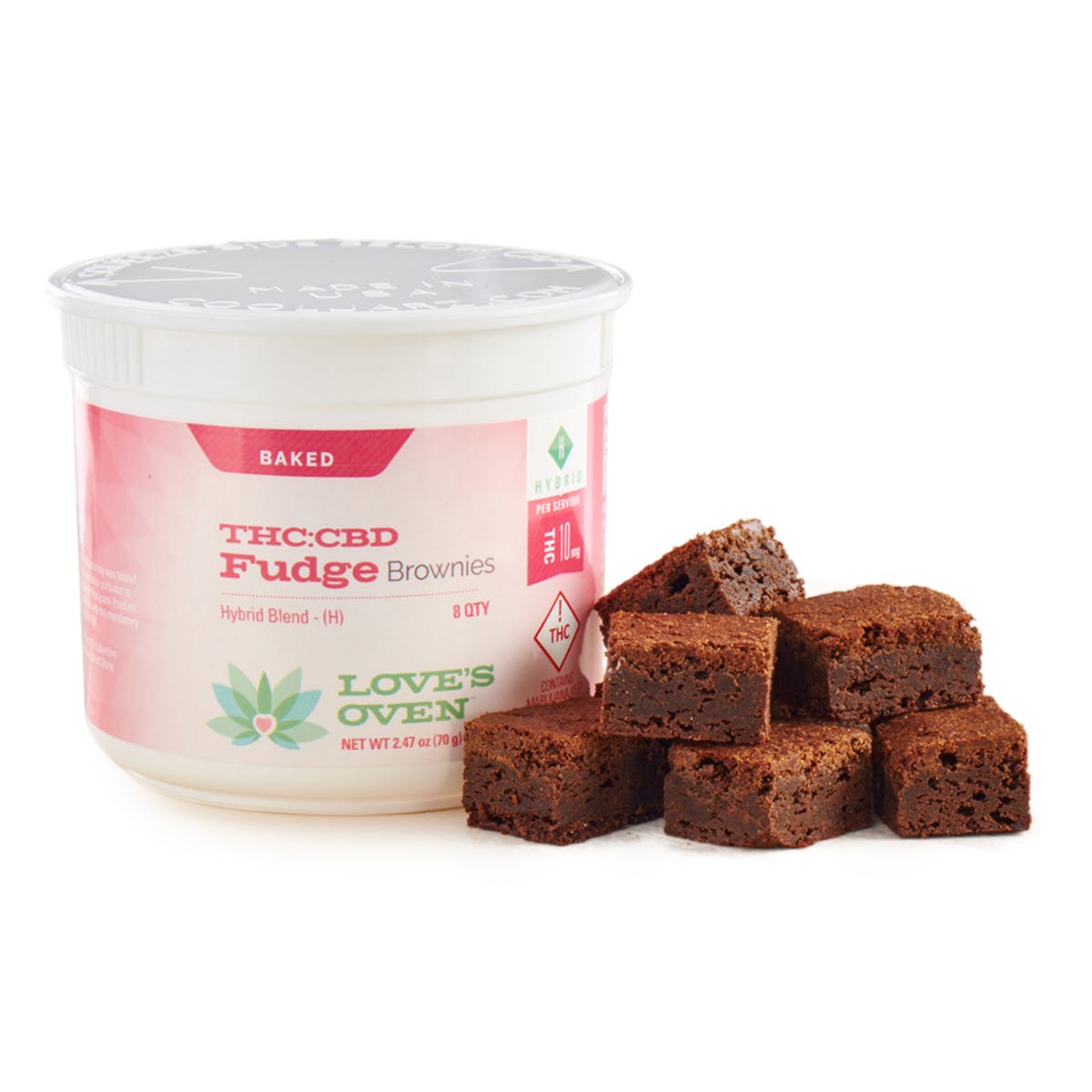 Recreational THC:CBD Fudge Brownies, 80mg