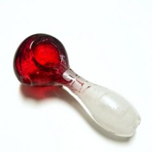 Red + White Swirl Glass Pipe