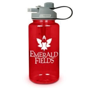 Red Emerald Fields Water Bottle
