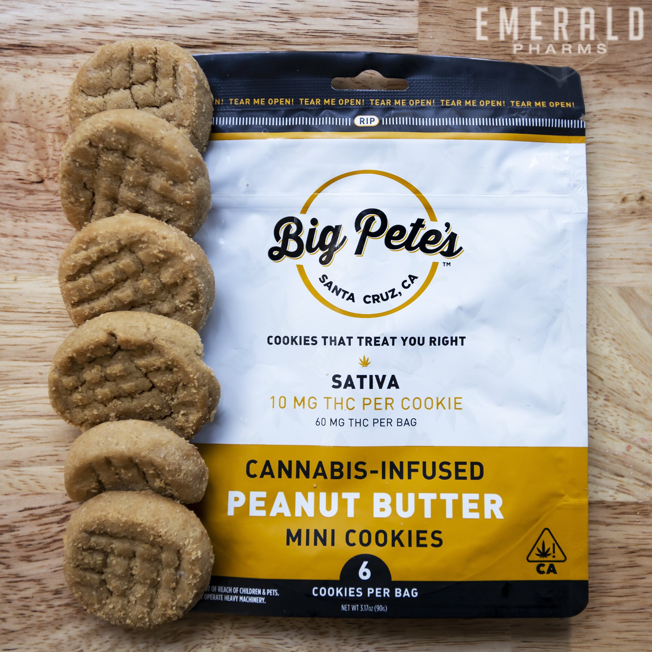 Sativa Peanut Butter Cookies (6 pk.) 60 mg by Big Pete's