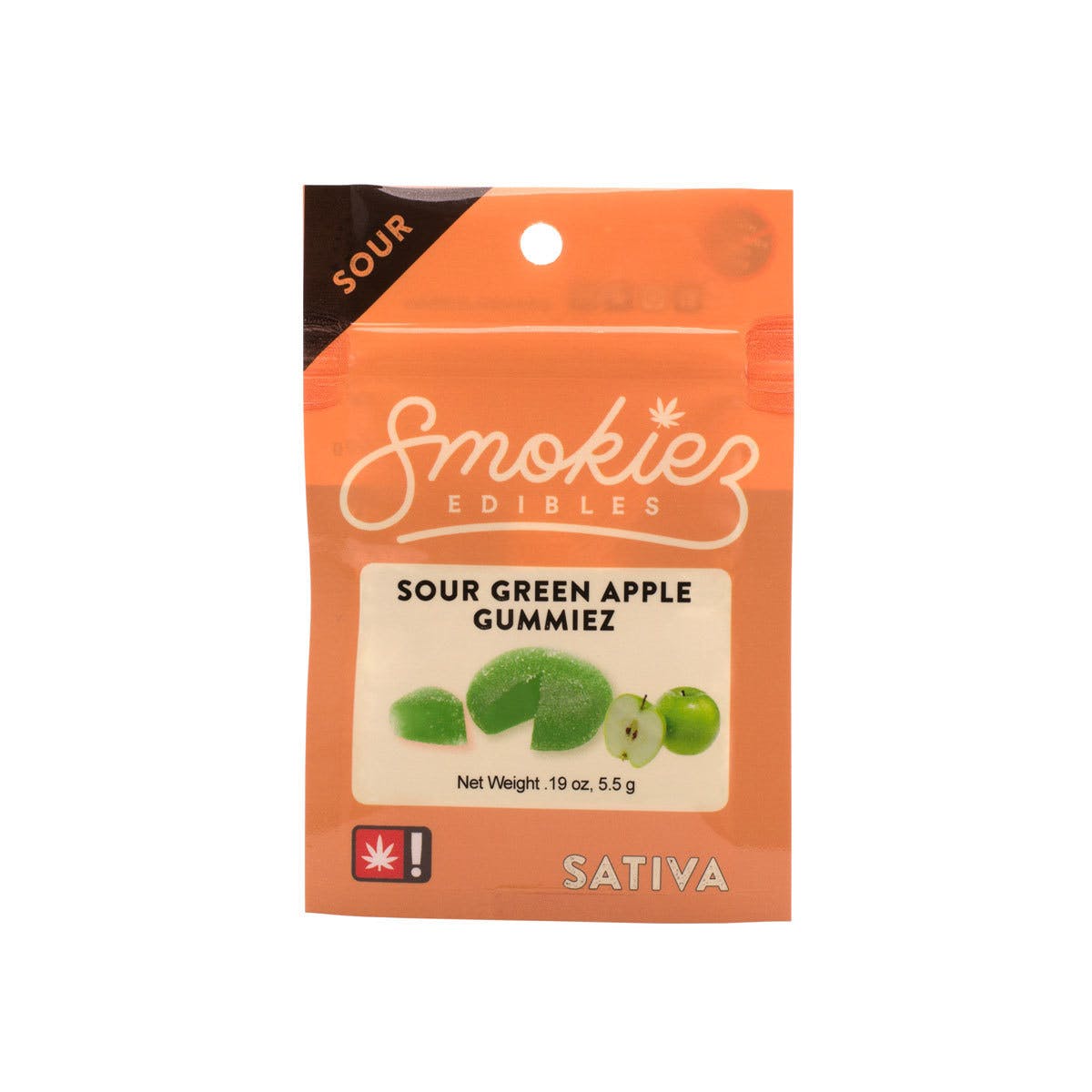 Sativa Sour Green Apple Gummiez, 50mg, 10 Srv.