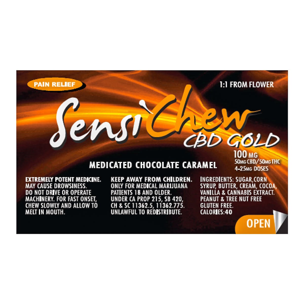 Sensi Chew CBD Gold 1:1, Pain Relief
