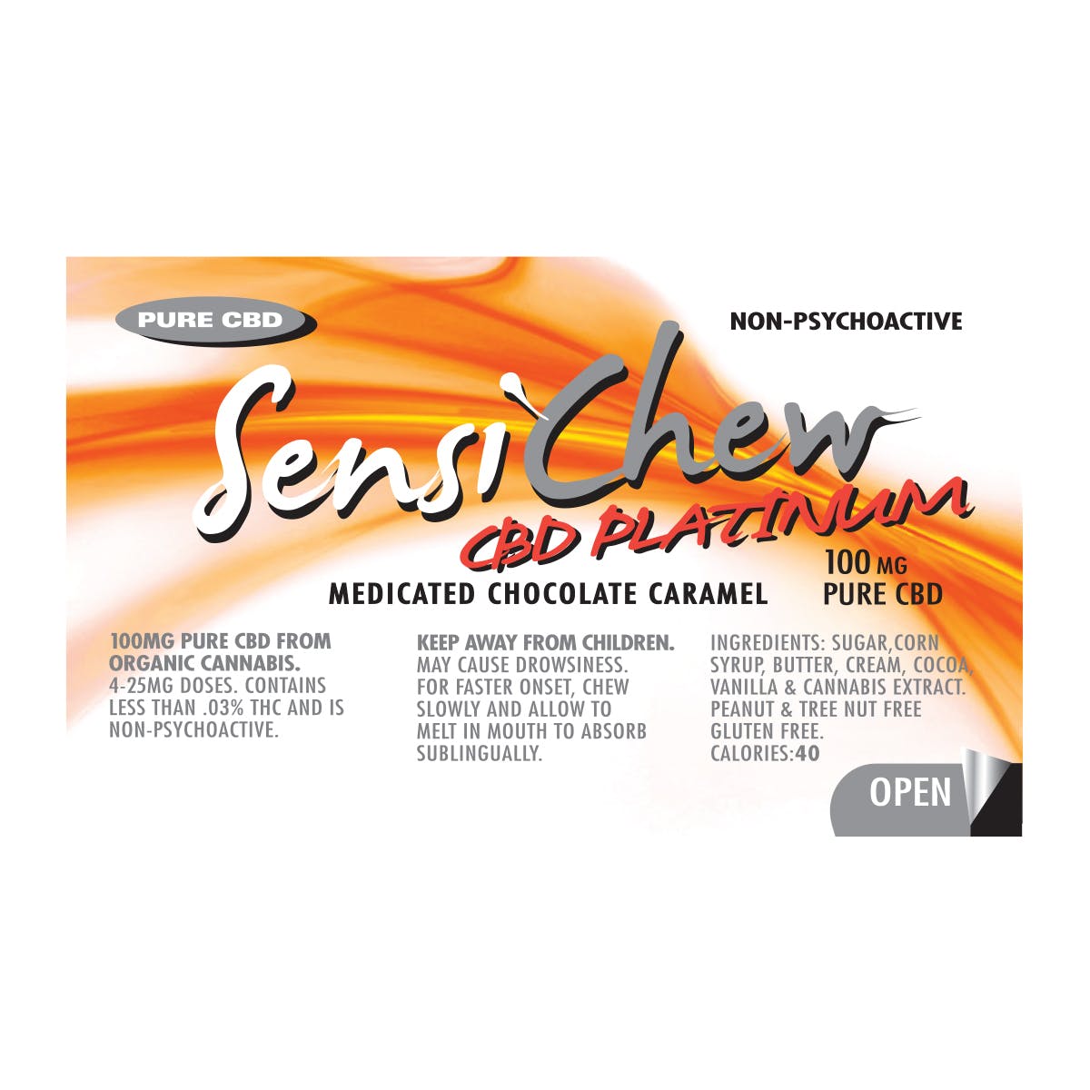 Sensi Chew CBD Platinum, 100mg