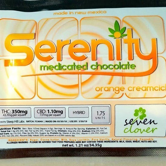 Serenity Orange Creamsicle Bar 350 mg