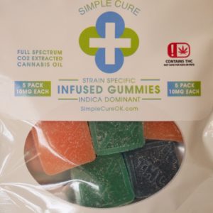 Simple Cure Indica Gummies - 10mg THC per gummie