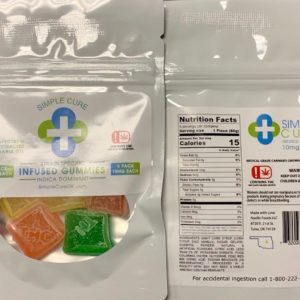 Simple Cure Indica Gummies 5pk 10mg each (Taxes Included)