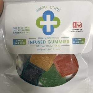 Simple Cure Sativa Dominant Gummies 50mg THC