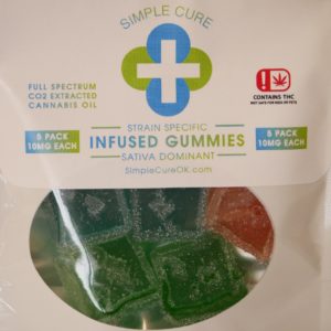 Simple Cure Sativa Gummies - 10mg THC per gummie