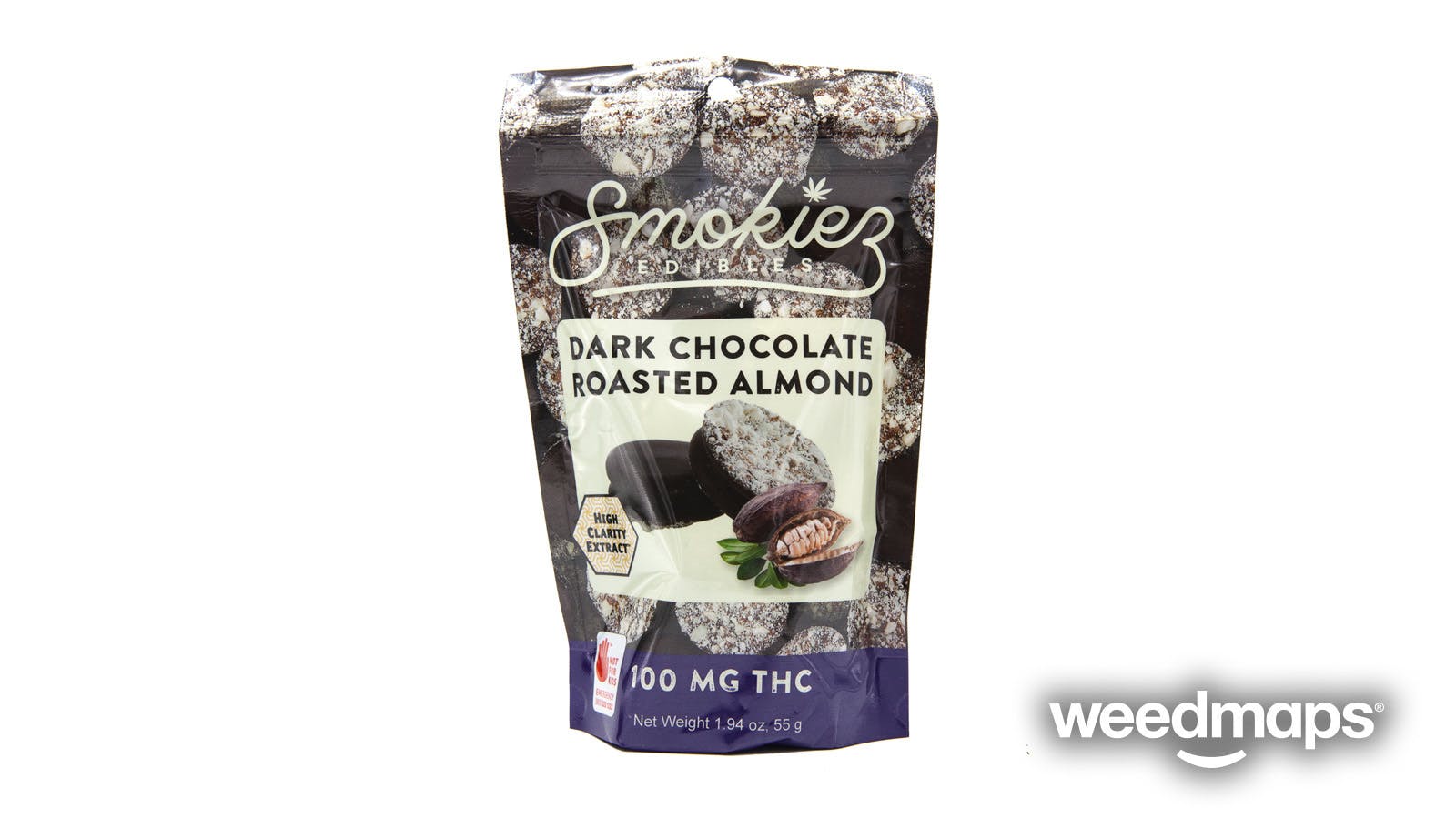 edible-smokiez-dark-chocolate-almond-100mg-thc-10-pack