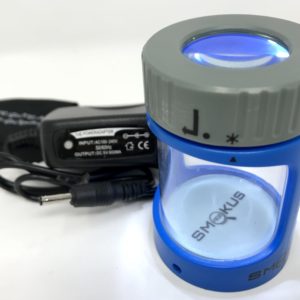 Smokus Focus - Magnify/LED Light Blue Stash Jar