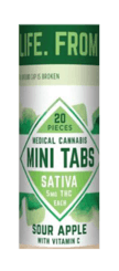 Sour Apple 5mg THC Sativa mini tabs by Vive