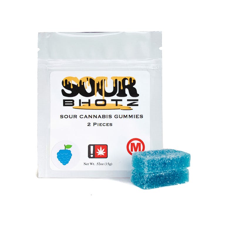 Sour Bhotz - Med Dose Blue Raspberry Gummy