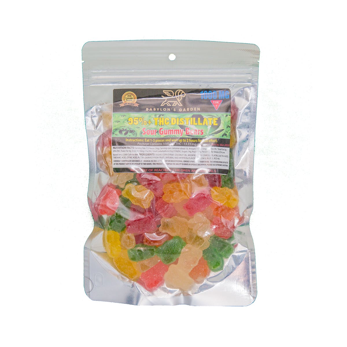Sour Gummy Bears - 1000mg