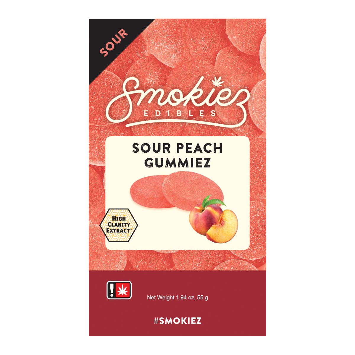 Sour Peach Gummiez, 50 mg