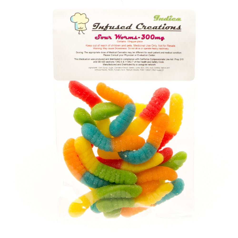 Sour Worms Indica, 300mg